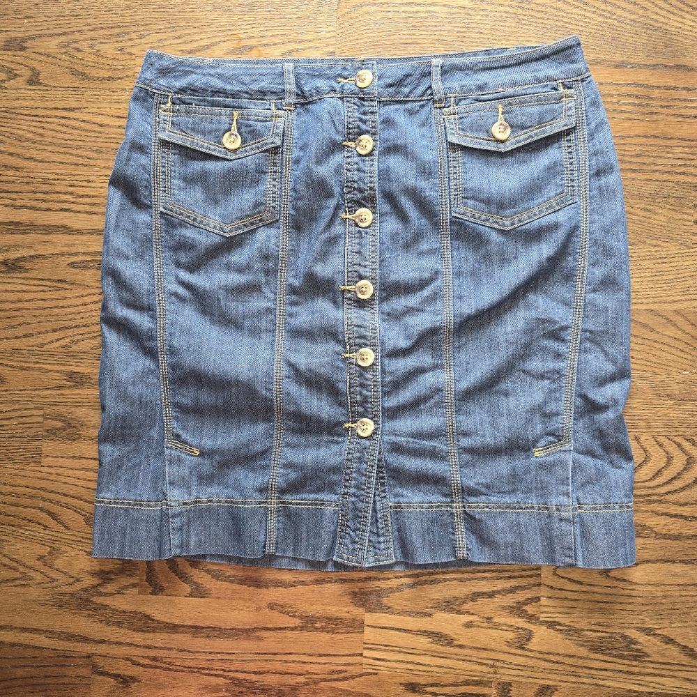 Lane Bryant Blue Mini Pencil Skirt
